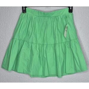 Altar’d State Women’s Medium Kelly Green Tiered Mini Skirt Elastic Waist NWT
